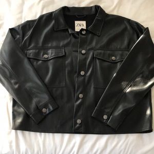Zara Black Leather Shirt
